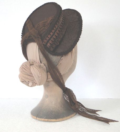 This Bebe bonnet is based on an illustration from Harper's Bazar in August of 1884.